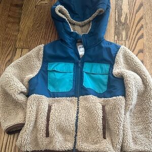 Old Navy Blue and Tan Sherpa Jacket